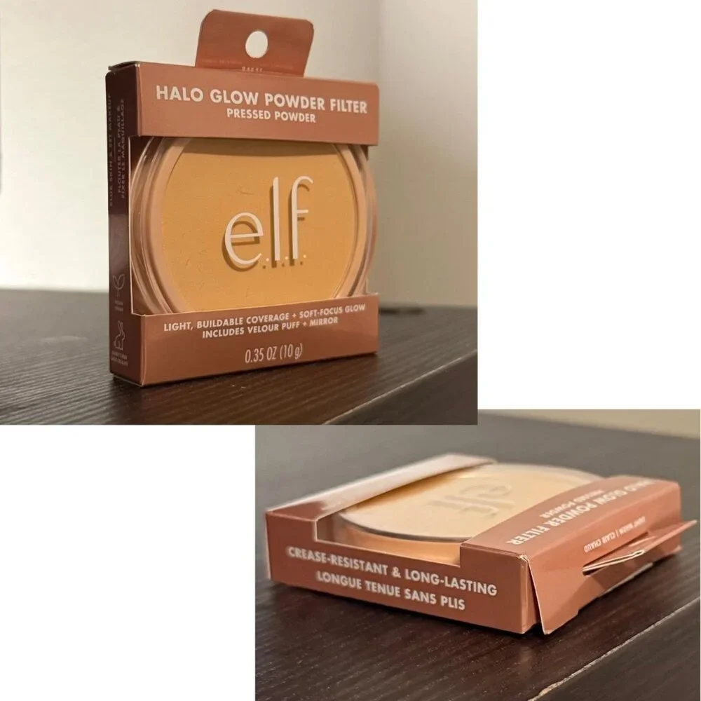 Elf Halo Glow Powder Filter Pressed Powder Light Warm